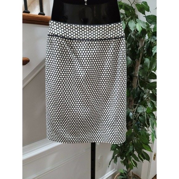 Ann Taylor Women's White Silk & Rayon Button Closure Knee Length Skirt Size 4 - Picture 7 of 7